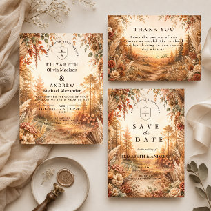 Enchanted Boho Woodland Wedding Thank You Card
