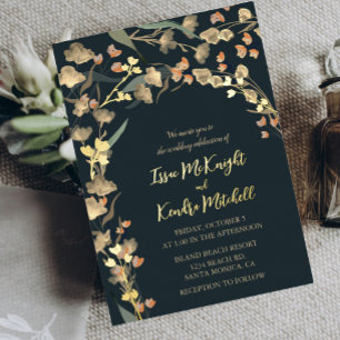 Dusty Blue Burnt Orange Botanical watercolor 