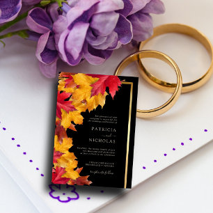 Black Magic Meets Rustic Golden Autumn Wedding Thank You Card