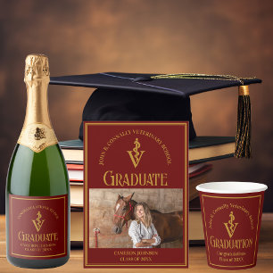 Maroon Gold Veterinary School Photo Graduation Announcement