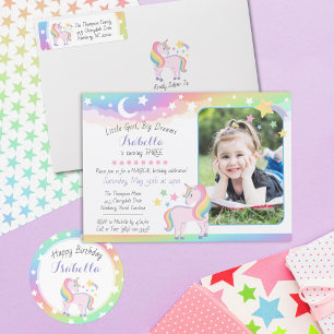 Rainbow Stars & Magical Unicorn Return Address