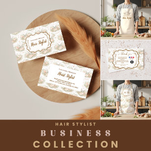 Elegant Vintage Floral Hair Stylist Apron