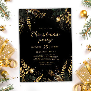 Corporate Christmas Modern Business Black And Gold Holiday Card