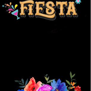 Fiesta Colourful Watercolor Floral Wedding All In One Invitation