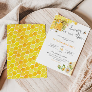 Twin Trivia Sweet as Can Bee Baby Shower Game Invitation