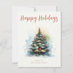 Watercolor Christmas Tree address Label