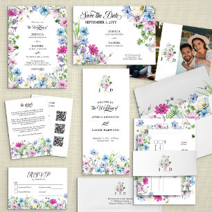 Elegant Wildflower Garden Floral Wedding Invitation