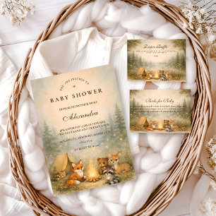 Woodland Campfire Baby Shower Invitation
