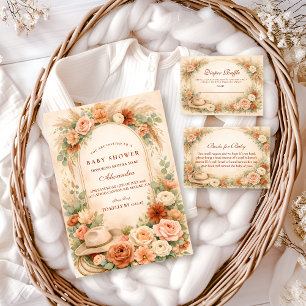 Boho Western Floral Baby Shower Invitation