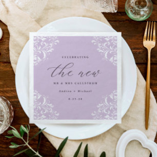 Elegant Vintage Lavender Purple Wedding Invitation