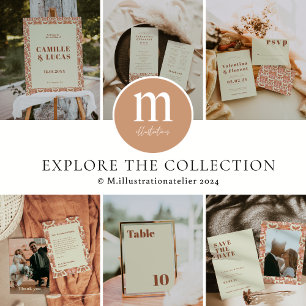 70s Retro Inspired Orange Wedding Program  Programme