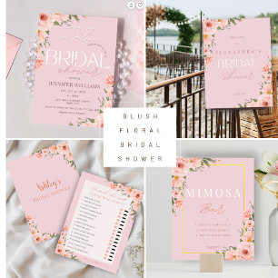 Love In Bloom Blush Pink Floral Bridal Shower  Invitation