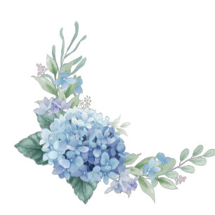Elegant Blue Hydrangea Floral Wedding Thank You Classic Round Sticker