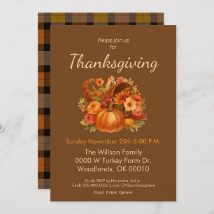 Fall Harvest Cornucopia  Tablecloth