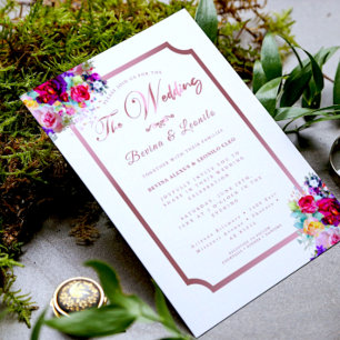 Simple Elegant Coral Pink Floral Script   Modern   Invitation