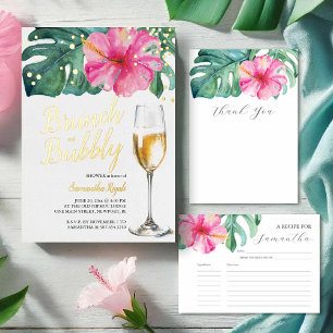 Tropical Hibiscus Flower Bridal Shower Invitation