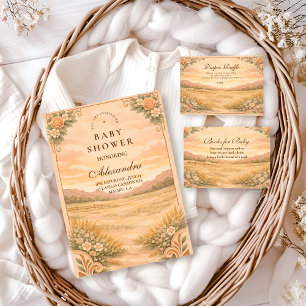 Western Desert Wildflower Baby Shower Invitation