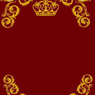 Red and Gold Damask Royal Wedding Invitation