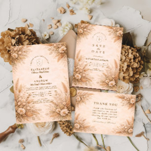 Classic Autumn Garden Wedding RSVP Card