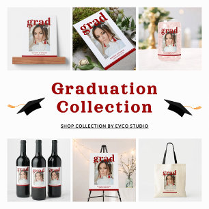 Photo Graduation Party Elegant Modern Script Canvas Print