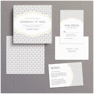 Art Deco Response/RSVP Insert Enclosure Card