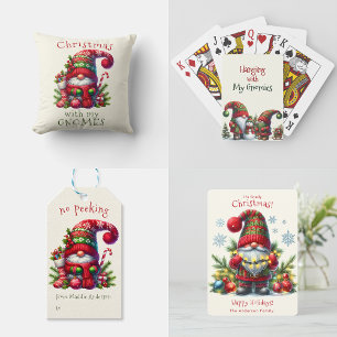 Hanging With My Gnomies Christmas Family  Playing Cards