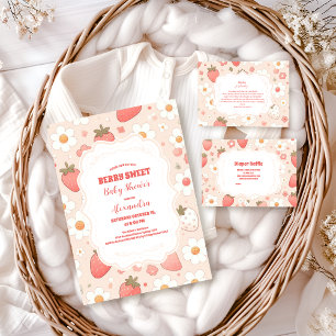 Whimsical Berry Sweet Pink Diapper Raffle  Enclosure Card