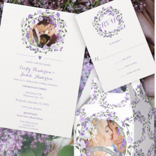Rustic Floral Bohemian Boho Folk Art Wedding Invitation