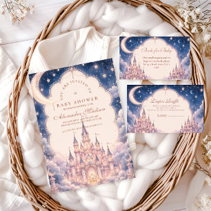 Celestial Princess Castle Baby Shower Invitation