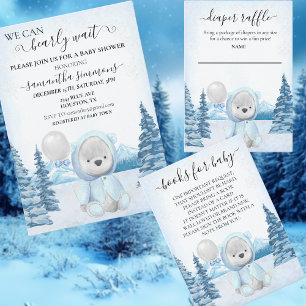We Can Bearly Wait Baby Shower Christmas Winter  Invitation
