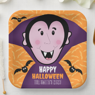 Vampire Dracula Bats Kids Cute Happy Halloween  Banner