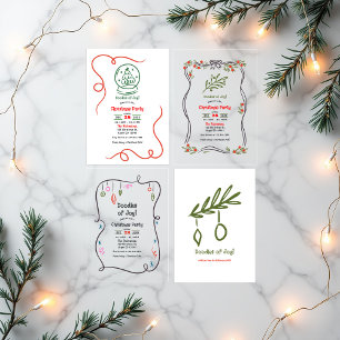 Doodles of Joy Minimalist Christmas Photo Collage Holiday Card