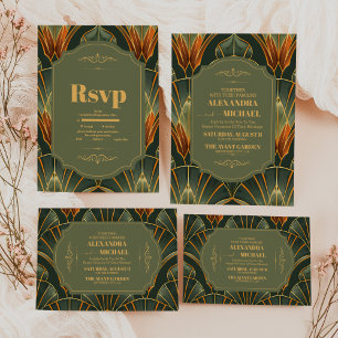 Olive Green Elegant Ornate Vintage Wedding Enclosure Card