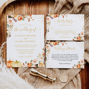 Autumn Gold Botanical Floral  Return Address