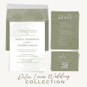 Save the Date Destination Photo Elegant Palm Leave