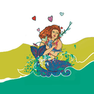 Mermaid and Baby Dolphin Invitation