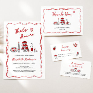 That’s Amore Hand Drawn Italian Red Bridal Shower Invitation