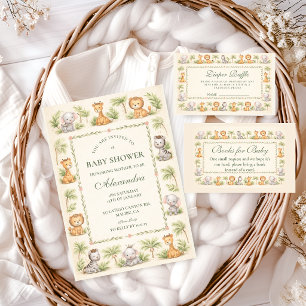 Whimsical Safari Animals Baby Shower Invitation