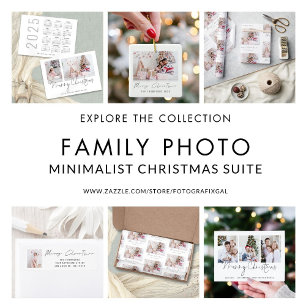 2 Photos 2025 Calendar Script Merry Christmas Holiday Card