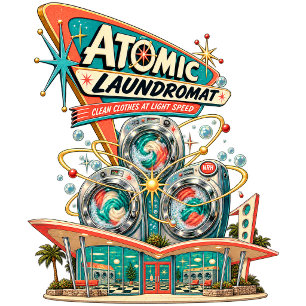 Atomic Laundromat Retro 1950s Laundry Men's T-Shir T-Shirt