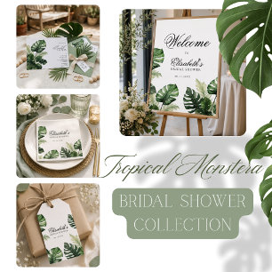 Tropical Monstera Bridal Shower Napkins