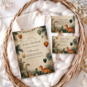 Wild Dino Forest Baby Shower Invitation