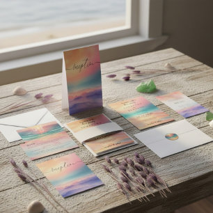 Pink Ocean Beach Cute Signature Summer Sun Guest Book