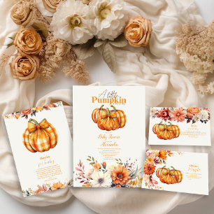 A Little Pumpkin Fall Floral Baby  Diaper Raffle Enclosure Card