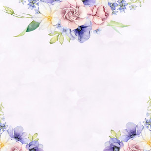 Violet Purple Watercolor Floral Chic Peony Wedding Invitation