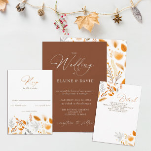 Terracotta Modern Script Elegant Fall Wedding Envelope