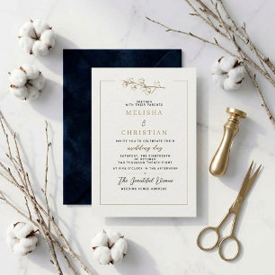 Elegant Winter Cotton Pencil Sketch Wedding   Invitation