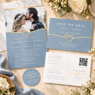 Dusty Blue Wedding Table Number with Heart
