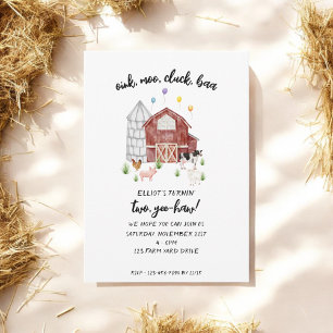 Farmyard Farm Animals Barnyard Birthday Invitation