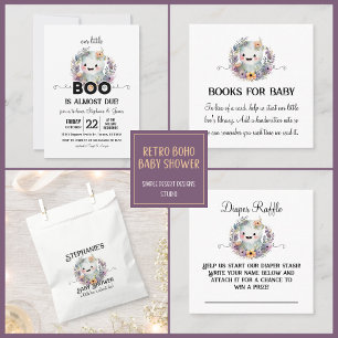 Little Boo Halloween Baby Shower Book Request Card